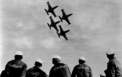 The Grumman F9F Panther in 1951 Blue Angels Diamond formation