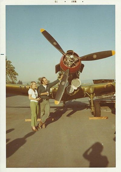 P-40E First engine start. John and Sue Paul, Warhawk Air Museum. Nampa, ID.