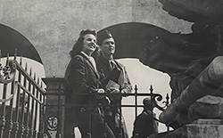 Carmelita Pope on the Ponte Vecchio with Budge Patti