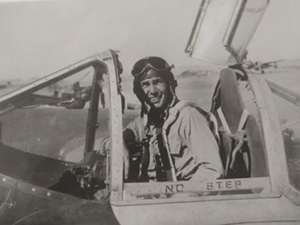 Don Tolmie in his plane