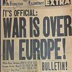 Headlines and celebrations from the end of WWII in Europe